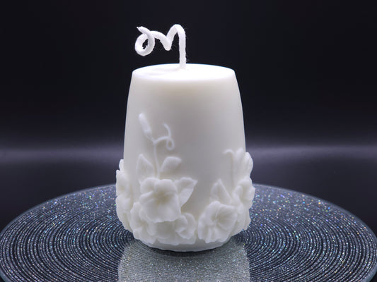 Candle with Flower Design